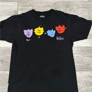 The Beatles Black Multicolor Faces Tee